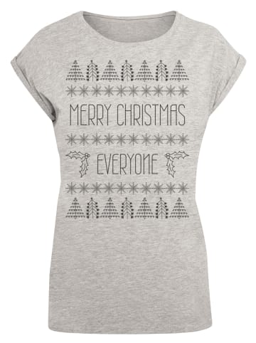 F4NT4STIC T-Shirt Merry Christmas Everyone Weihnachten in grau meliert