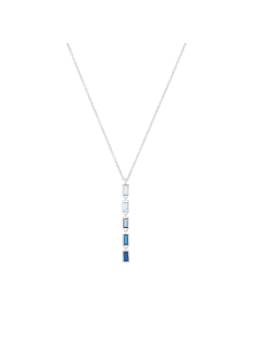 S. Oliver Jewel Y-Collier Silber 925, rhodiniert in Blau