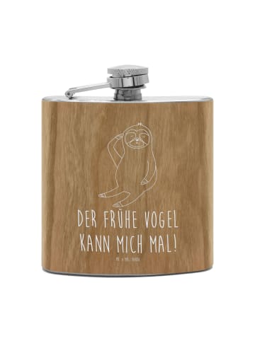 Mr. & Mrs. Panda Flachmann Faultier Vogel mit Spruch in Braun