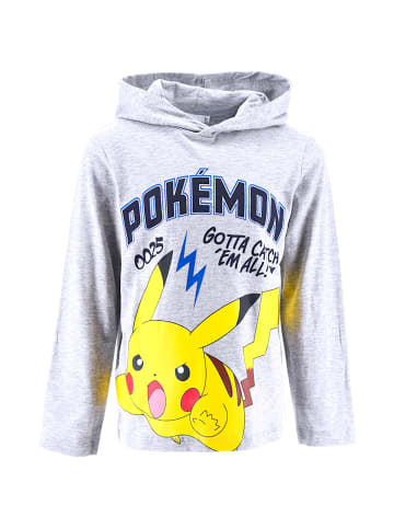 Pokémon Langarmshirt Pokémon mit Kapuze in Grau
