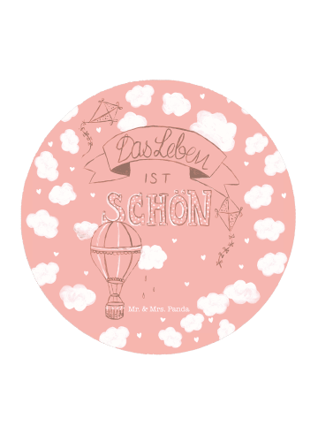 Mr. & Mrs. Panda magnet Heißluftballon Leben mit Spruch in Bunt