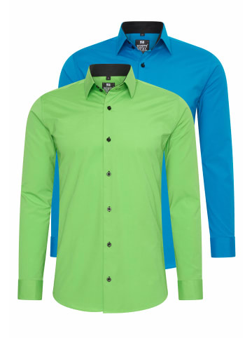 Rusty Neal 2er Set Business Hemd in 2erSet-(44_Grün)(44_Petrol)