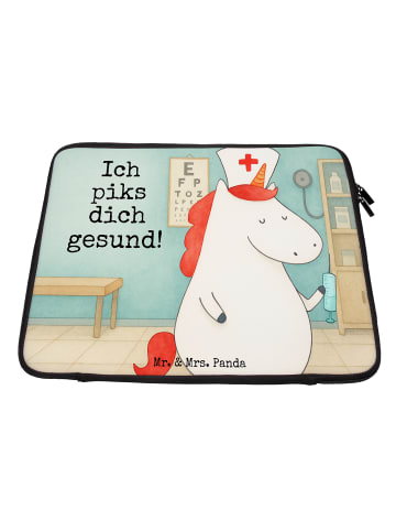 Mr. & Mrs. Panda Laptop Tasche Einhorn Krankenschwester Design m... in Weiß