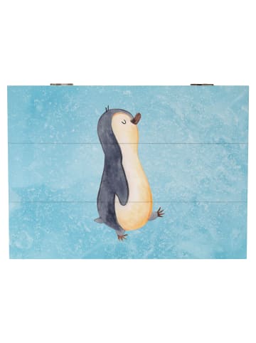 Mr. & Mrs. Panda Aufbewahrungsbox Pinguin mHerzieren ohne Spruch in Eisblau