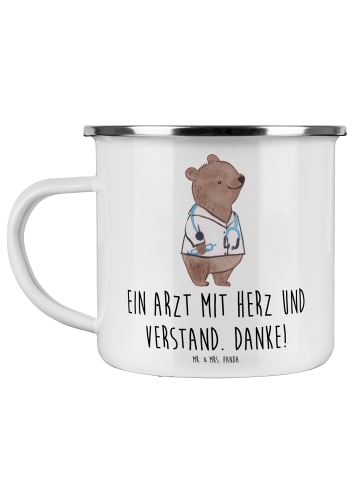 Mr. & Mrs. Panda Kaffeepott Arzt mit Herz mit Spruch in Weiß