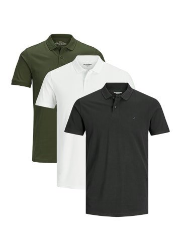 Jack & Jones Poloshirt Basic in Weiß / grün / schwarz