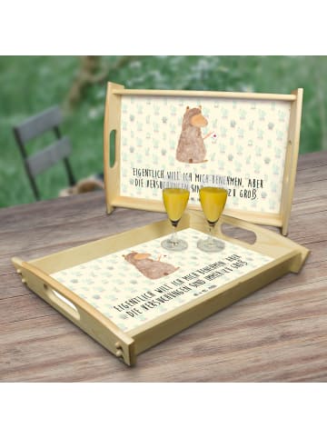 Mr. & Mrs. Panda Laptray Alpaka Fahne mit Spruch in Kaktus Grün