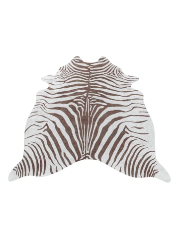 KADIMA DESIGN Teppich Waschbar Flachgewebe Tigerfell-Imitat Polyester Wohnzimmer in Braun