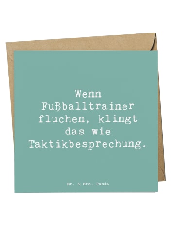 Mr. & Mrs. Panda Deluxe Karte Spruch Fußballtrainer Taktik mit S... in Meeresbrise