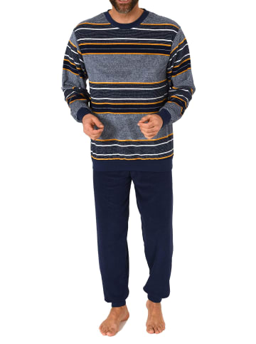 NORMANN Schlafanzug Bündchen Frottee Streifen - 80936 in grün