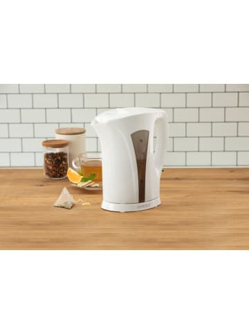 Gourmet Maxx Wasserkocher 1,7l 2200W weiß/grau mit Kalkfilter Weiß