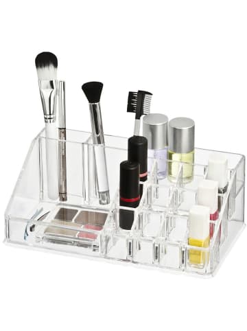 Wenko Organizer für Kosmetik - 16 Fächer in Transparent, (B) 12,5 x (H) 22 x (L) 6 cm