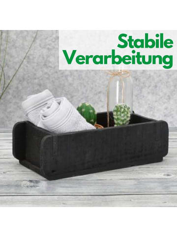 Novaliv Novaliv 10x Holzkiste Vintage Schwarz 30 x 15 x 10 cm Alte Ziegelform in Schwarz