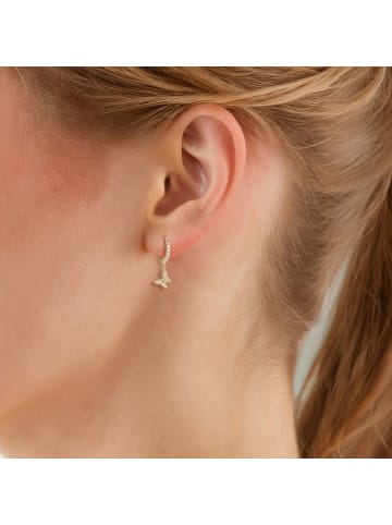 Glanzstücke München Creolen Schmetterling aus Sterling Silber mit Zirkonia in gelbgold