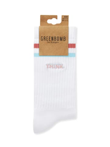 GreenBomb Tennis Socks Think in Weiß