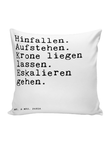 Mr. & Mrs. Panda Kissen 40x40 Hinfallen. Aufstehen. Krone liegen... in Weiß