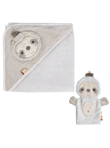 Fehn 2-tlg. Bade-Set - Kapuzenbadetuch in gray