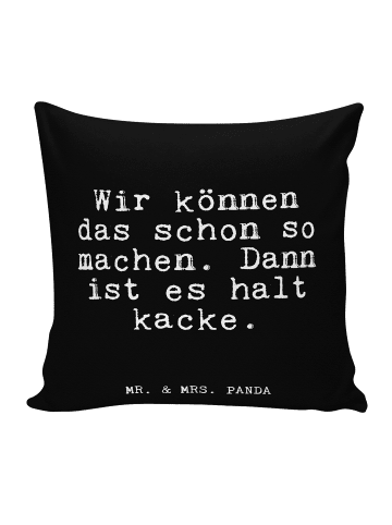 Mr. & Mrs. Panda kissen für sofa Wir können das schon... mit Spruch in Schwarz