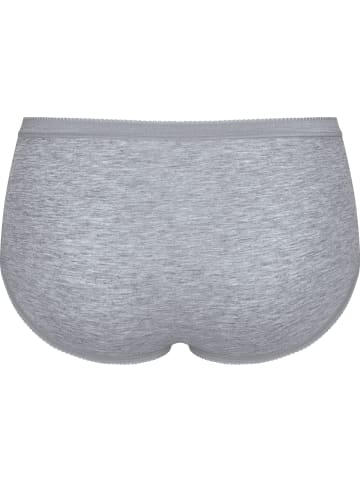 Sloggi Baumwolle, Single-Jersey Hüftslip 4er-Pack Basic+ in rosenholz/weiß/hellgrau meliert/schwarz