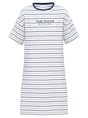 Tom Tailor Nachthemd Zaria in weiß-mittel-Ringel
