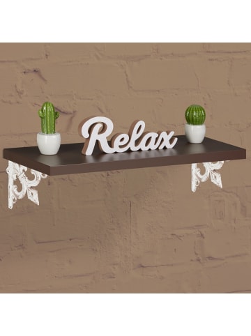 relaxdays 4 x Regalwinkel Lilien Ornamen in Weiß