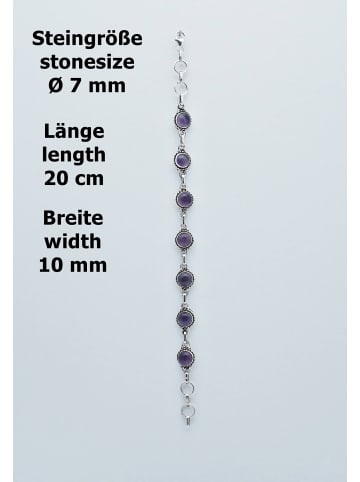 mantraroma 925er Silber - Armbänder (L) 20 cm mit Amethyst