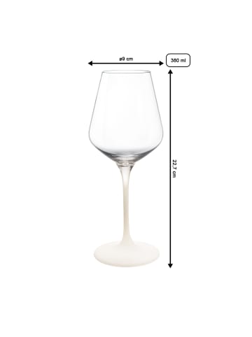 Villeroy & Boch 4er Set Weißweingläser Manufacture Rock in 380 ml in weiß-transparent
