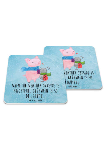 Mr. & Mrs. Panda Tischuntersetzer Glühschwein Smörle mit Spruch in Eisblau