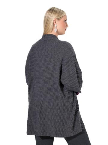 Ulla Popken Strickjacke in mittel grau melange