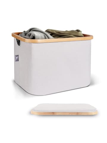 HENNEZ Aufbewahrungskorb Adrian 40l beige  Weiß