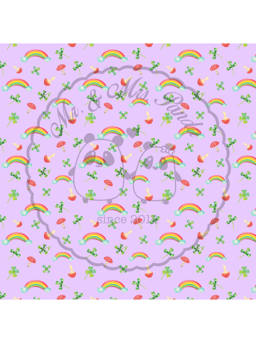 Mr. & Mrs. Panda 40 X 40 Kissen Blume Kleeblatt ohne Spruch in Violett