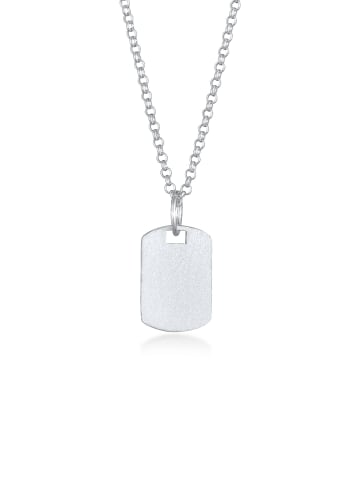 KUZZOI Halskette 925 Sterling Silber Dog Tag in Silber