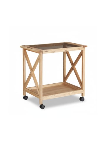 relaxdays Küchenwagen in Natur - (B)66,5 x (H)63 x (T)38 cm