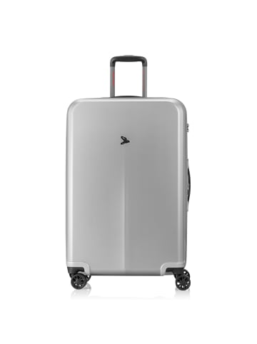 Pack Easy Genius 4 Rollen Trolley M 66 cm mit Dehnfalte in silber