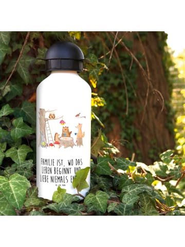 Mr. & Mrs. Panda Kindertrinkflasche Waldtiere Picknick mit Spruch in Weiß