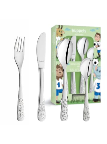 Kuppels 4-tlg. Kinderbesteck Set FUßBALLFREUNDE in edelstahl