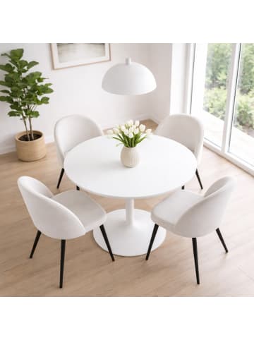 ebuy24 Essgruppe Carry (5-teilig) Weiß, creme 110 x 110 cm