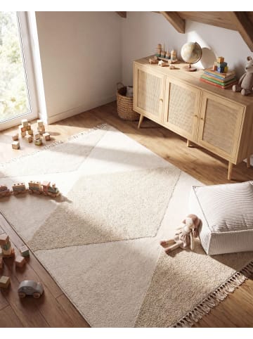 Beliani Kurzflor KHONOMA in Beige - (W) 160 x (L) 230 cm