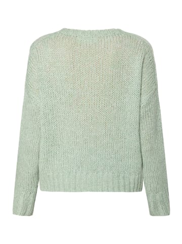 CARTOON Basic-Pullover mit Rundhalsausschnitt in Grey Green Melange