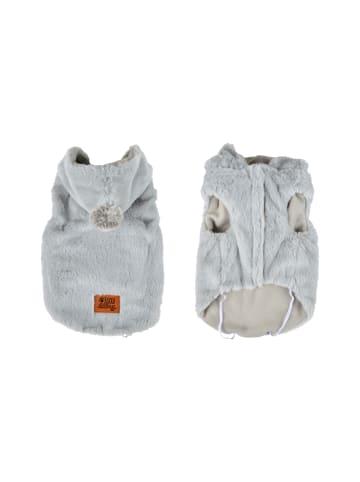 dynamic24 Hunde Teddyfleece Mantel Winterjacke in Grau