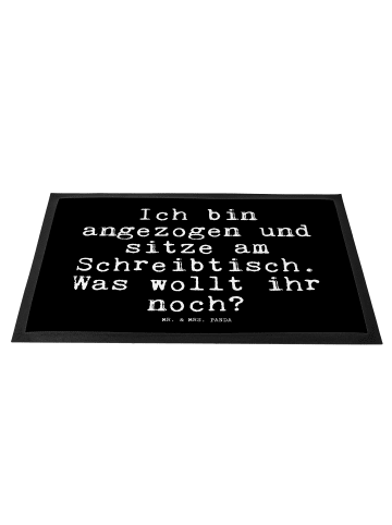 Mr. & Mrs. Panda fußmatte Ich bin angezogen und... mit Spruch in Schwarz