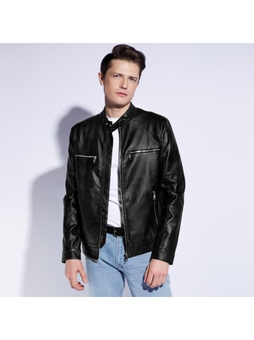 Wittchen Stylish eco leather jacket, man in Black