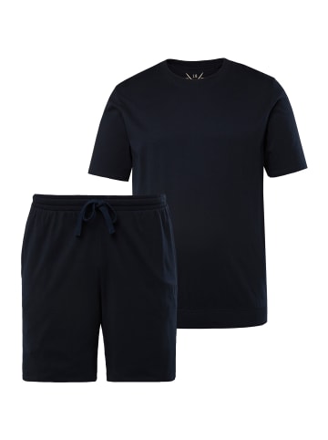 JP1880 Langer Schlafanzug in klassisch Schwarz