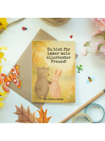 Mr. & Mrs. Panda Glückwunschkarte Bär und Hase Umarmen Design mi... in Weiß