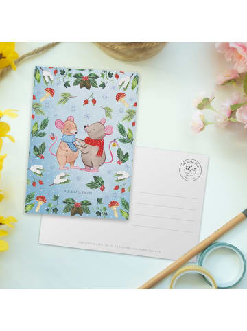 Mr. & Mrs. Panda Postkarte Mäuse Weihnachten ohne Spruch in Weiß