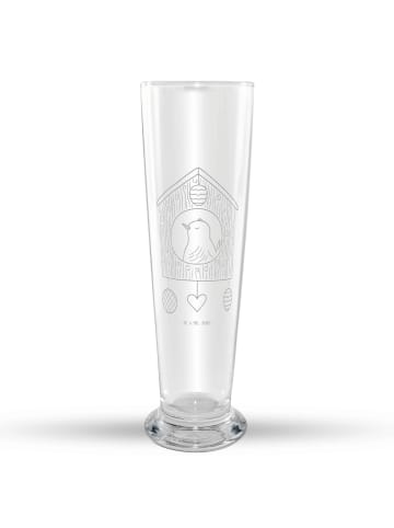 Mr. & Mrs. Panda Bier Glas Vogel Haus ohne Spruch in Transparent