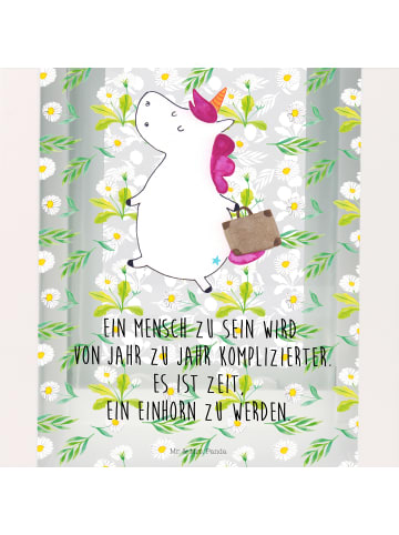 Mr. & Mrs. Panda Teelichthalter Einhorn Koffer mit Spruch in Transparent