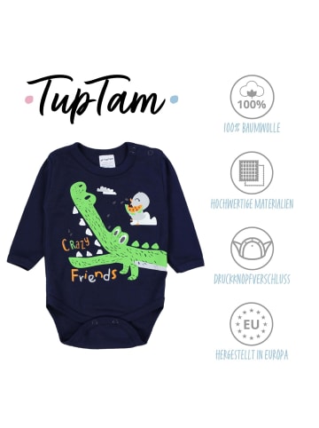 TupTam Jungen Baby Body Langarm 5er Pack in blau/gelb