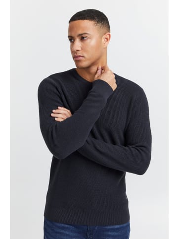 BLEND Rundhals Strickpullover Basic Langarm Sweater in Schwarz