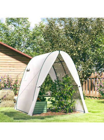 Outsunny Gewächshaus 180L x 180B x 200H cm Weiß